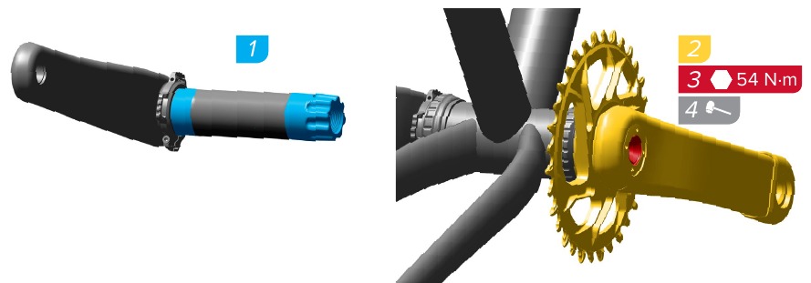 SRAM - Eagle AXS - DUB™-crankstelinstallatie - Stap 1 DUB™-crankstelinstallatie - Stap 1
