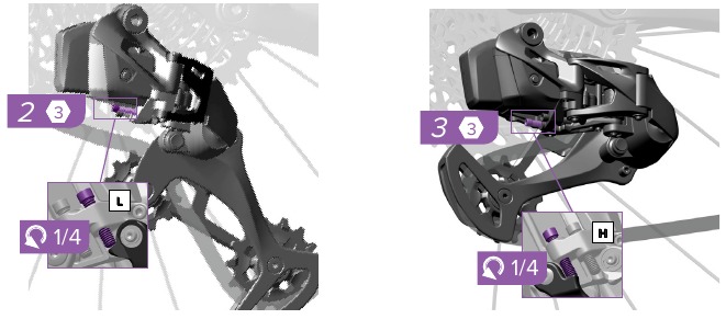 SRAM - Eagle AXS - Aanpassingen aan de achterderailleur - Stap 2 Aanpassingen aan de achterderailleur - Stap 2
