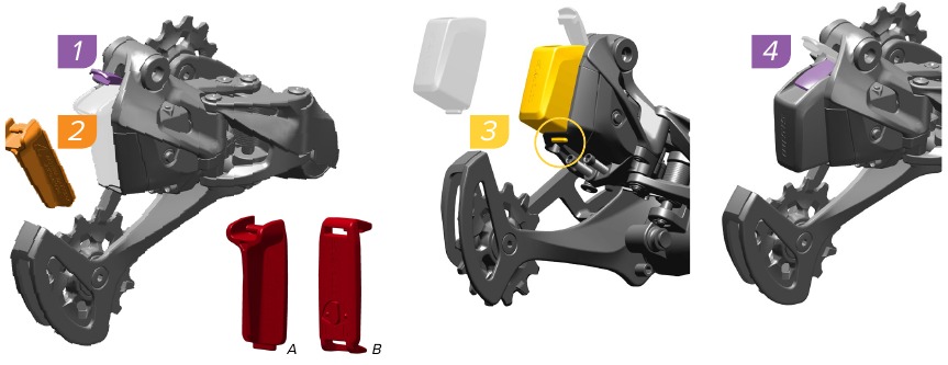 SRAM - Eagle AXS - SRAM®-batterij installeren SRAM®-batterij installeren