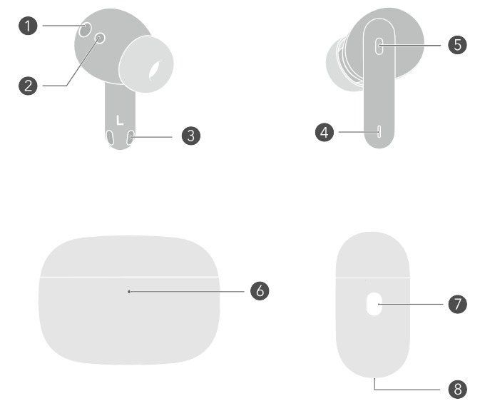 honor - Earbuds 3 Pro - Uiterlijkdiagram Uiterlijkdiagram
