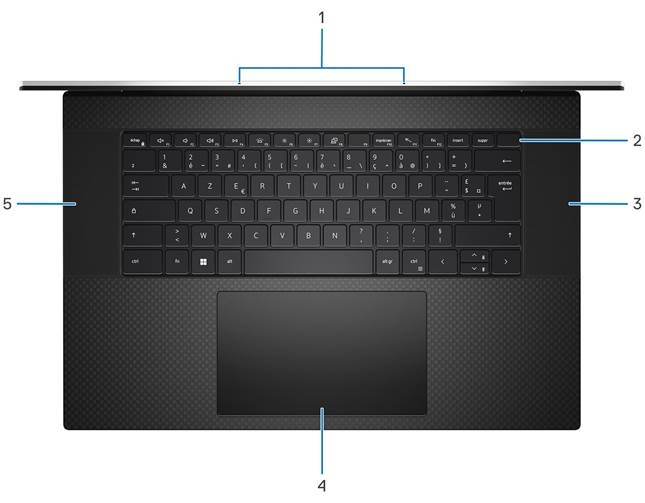 Dell - XPS 17 9730 - Bovenaanzicht Bovenaanzicht