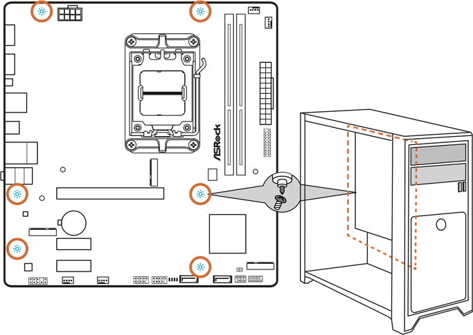 ASROCK - A620M HDV/M.2 - Het moederbord installeren Het moederbord installeren
