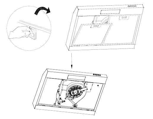 CIARRA - CBCS6903 - Koolstoffilter installeren - Stap 1 Koolstoffilter installeren - Stap 1