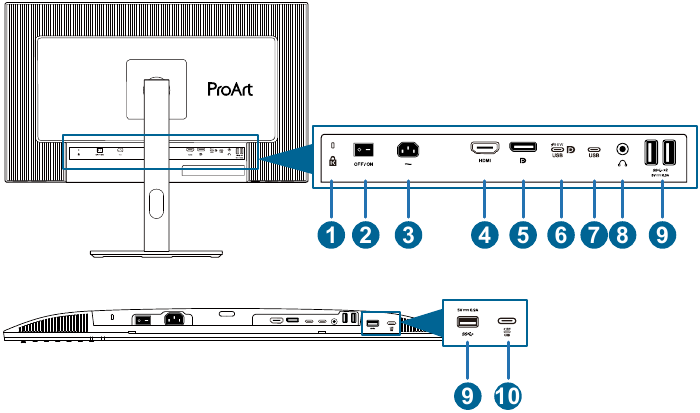 Asus - ProArt PA27JCV - Monitorintroductie - Achteraanzicht Monitorintroductie - Achteraanzicht