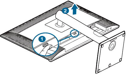 Asus - ProArt PA27JCV - Installatie - De arm/voet losmaken (voor VESA-wandmontage) Installatie - De arm/voet losmaken (voor VESA-wandmontage)