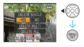 Menu om de keuze voor het verwijderen van de foto te bevestigen