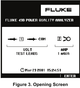 Fluke - 43B - Het apparaat inschakelen - Stap 2 Het apparaat inschakelen - Stap 2