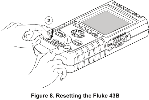 Fluke - 43B - Het apparaat resetten Het apparaat resetten