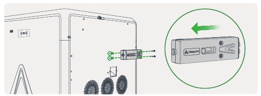 Creality - K2 Plus - De filamentbuffer installeren De filamentbuffer installeren