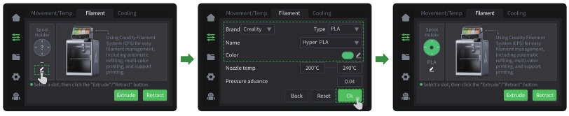 Creality - K2 Plus - Filament laden vanaf spoelhouder - Stap 1 Filament laden vanaf spoelhouder - Stap 1