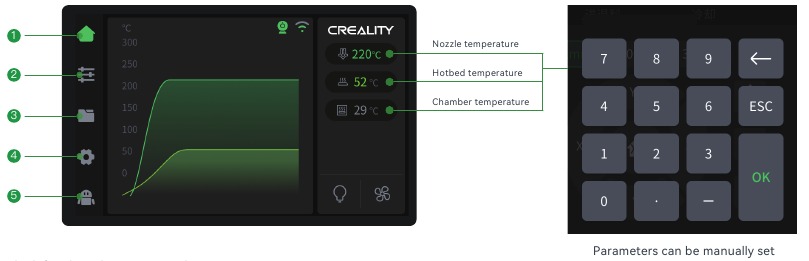 Creality - K2 Plus - Gebruikersinterface Gebruikersinterface