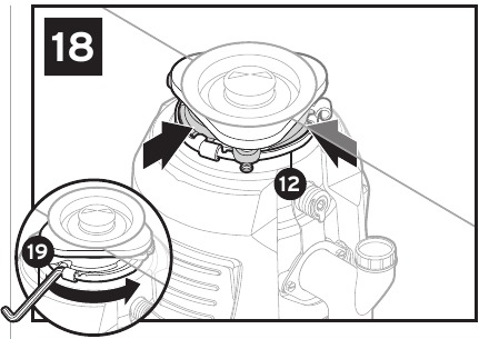 InSinkErator - Power Series - Afvalvermaler aansluiten op de montage-eenheid - Stap 2 Afvalvermaler aansluiten op de montage-eenheid - Stap 2