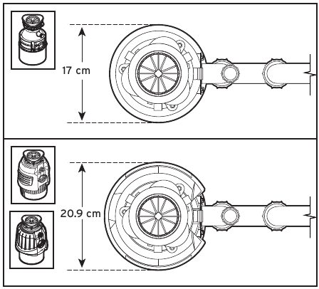 InSinkErator - Power Series - Afmetingen - Deel 2 Afmetingen - Deel 2