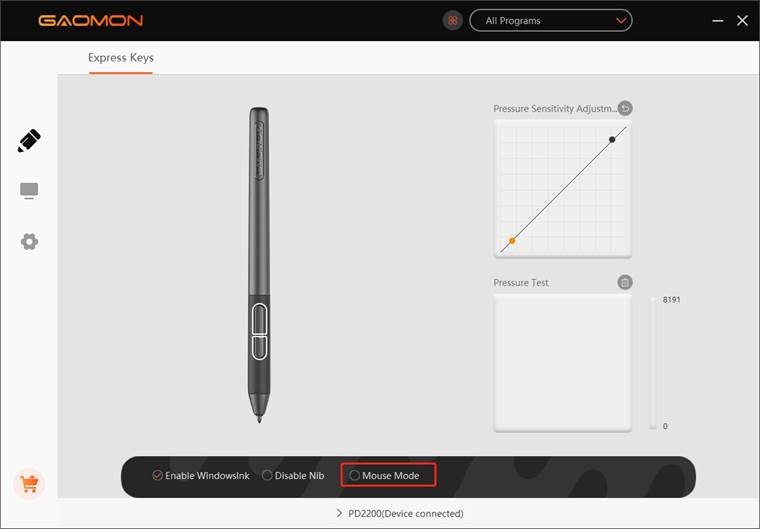 GAOMON - PD2200 - Muismodus Muismodus