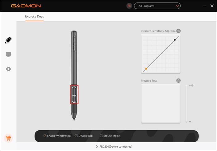 GAOMON - PD2200 - Functie-instelling penknoppen - Stap 1 Functie-instelling penknoppen - Stap 1