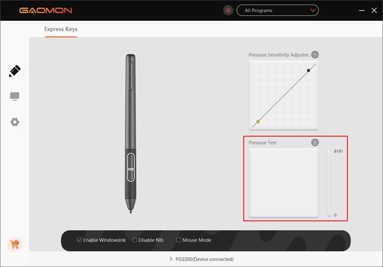 GAOMON - PD2200 - Pen druk testen Pen druk testen