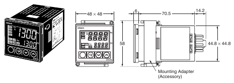 Omron - E5CN - Afmetingen - Deel 2 Afmetingen - Deel 2