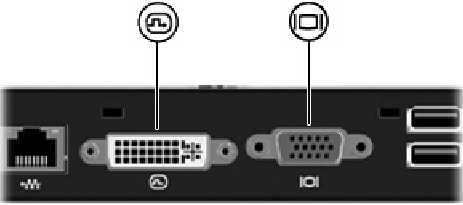 HP - USB-dockingstation - Aansluiten op een DVI- of VGA-beeldschermapparaat Aansluiten op een DVI- of VGA-beeldschermapparaat
