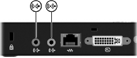HP - USB-dockingstation - Gebruiken - Stap 3 - Audio aansluiten Gebruiken - Stap 3 - Audio aansluiten