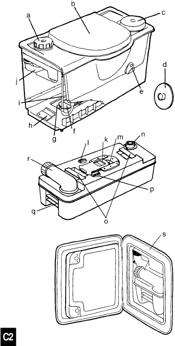 Thetford - Cassette C2 - Onderdelen en functies overzicht - Deel 1 - C2 Onderdelen en functies overzicht - Deel 1 - C2