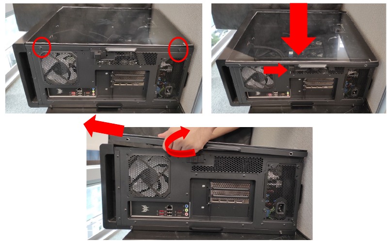 Acer - Predator Orion 7000 - De linker zijpaneel verwijderen - Stap 1 De linker zijpaneel verwijderen - Stap 1