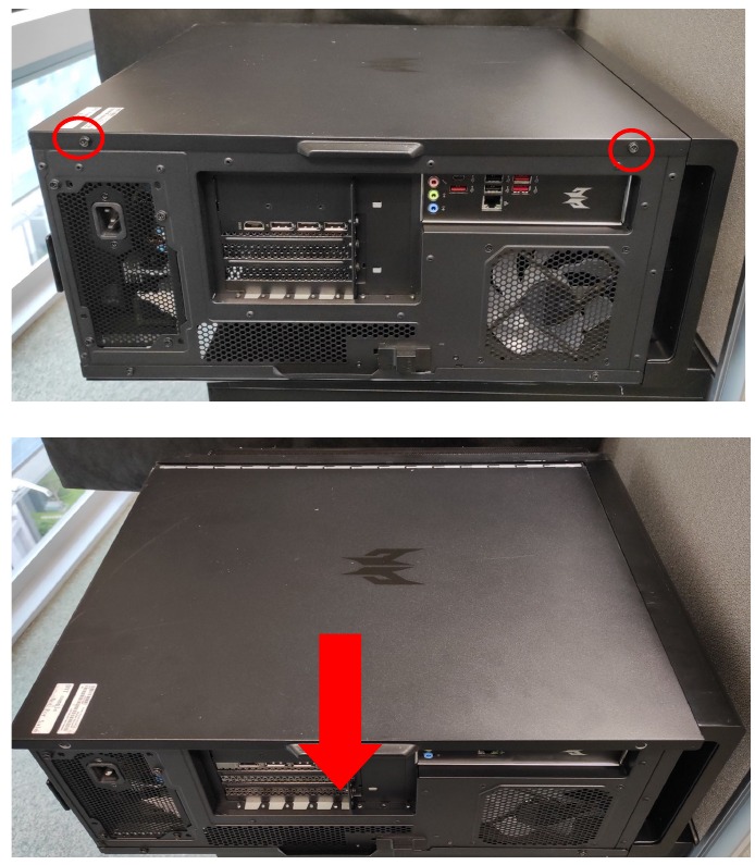Acer - Predator Orion 7000 - De rechter zijpaneel verwijderen De rechter zijpaneel verwijderen