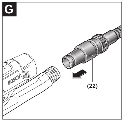 Bosch - Professional GST 12V-70 - De stofafzuiging aansluiten - Stap 2 De stofafzuiging aansluiten - Stap 2