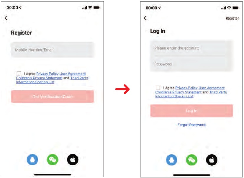TUYA - SMART LOCK - App-registratie en aanmelding App-registratie en aanmelding
