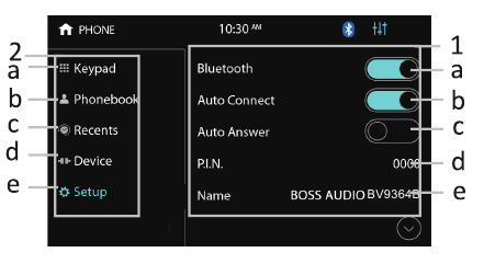 Boss Audio Systems - BV9364B - BLUETOOTH-WERKINGSMENU BLUETOOTH-WERKINGSMENU