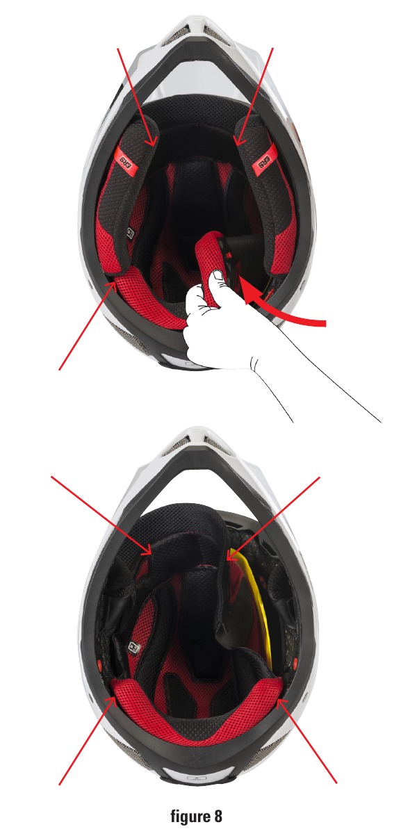 Alpinestars - MISSILE-serie - Verwijderbare voering - Stap 1 Verwijderbare voering - Stap 1