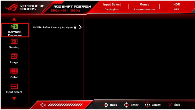 Asus - ROG SWIFT 360HZ PG279AQN - OSD-menu herconfiguratie OSD-menu herconfiguratie