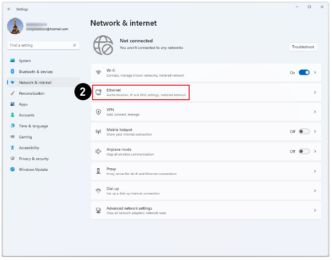 MSI - Infinite S Series - Ethernet - Stap 1 Ethernet - Stap 1