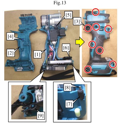 Makita - DTW300 - Rotor, hamerkastgedeelte - Monteren - Stap 2 Rotor, hamerkastgedeelte - Monteren - Stap 2
