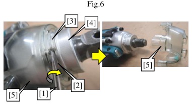 Makita - DTW300 - Rotor, hamerkastgedeelte - Demonteren - Stap 5 Rotor, hamerkastgedeelte - Demonteren - Stap 5