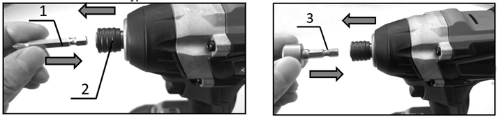 Elite - ADVANCE Series - Driverbit/dopbit installeren of verwijderen Driverbit/dopbit installeren of verwijderen