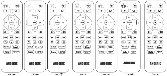 Anderic - RRST01.3 Advanced - Programmeer codes voor Roku TV's Programmeer codes voor Roku TV's