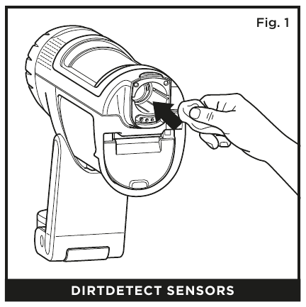 Shark - Clean & Empty PowerDetect - Om de sensoren te reinigen - Stap 1 Om de sensoren te reinigen - Stap 1