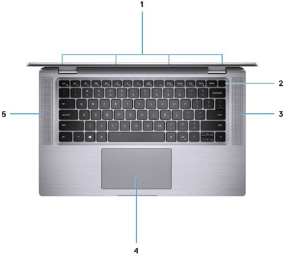Dell - Latitude 9510 - Aanzichten - Bovenaanzicht (2-in-1-chassis) Aanzichten - Bovenaanzicht (2-in-1-chassis)