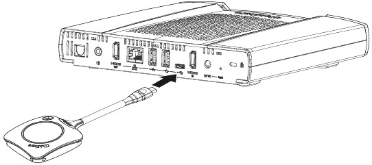 Barco - CX-50 - Om een Button aan de Base unit te koppelen door aan te sluiten - Stap 1 Om een Button aan de Base unit te koppelen door aan te sluiten - Stap 1