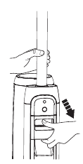 ontgrendelknop van de schoonwatertank