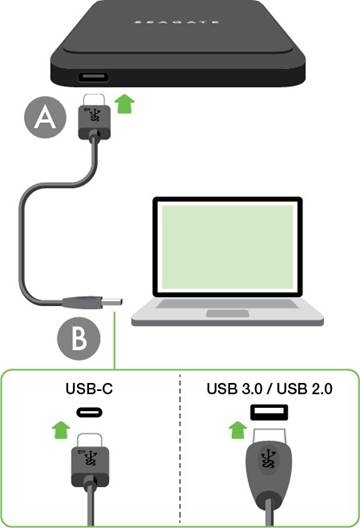 Seagate - BarraCuda - Aan de slag - Sluit de USB-kabel aan Aan de slag - Sluit de USB-kabel aan