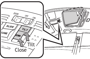 Toyota - COROLLA 2010 - FEATURES/OPERATIONS - Moonroof -Tilting operation FUNCTIES/WERKING - Schuifdak -Kantelbediening
