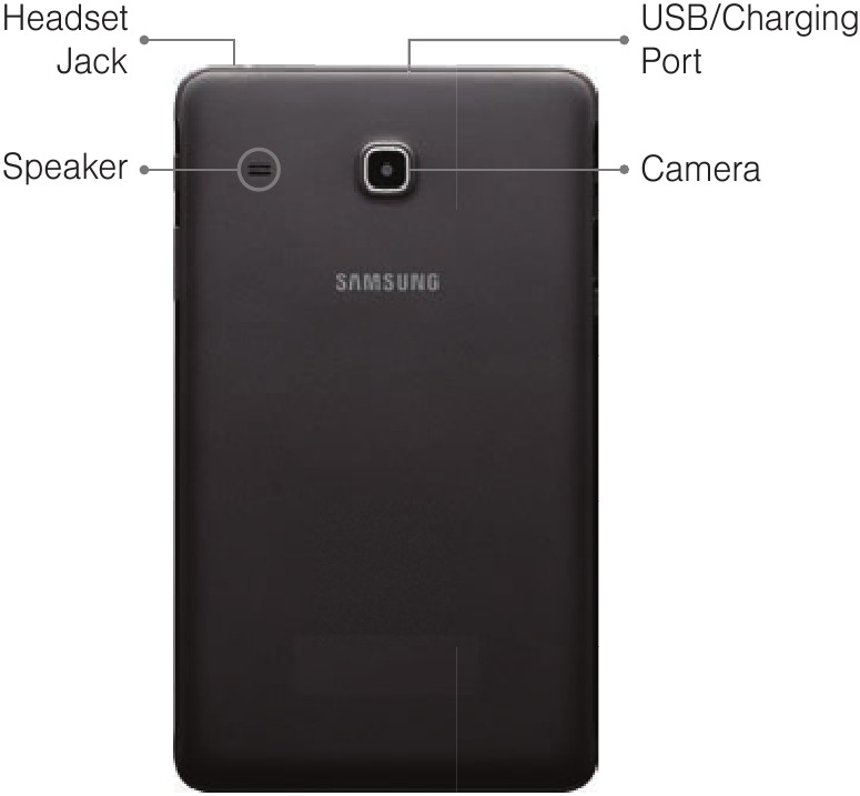 Samsung - Galaxy Tab E - Overzicht - Deel 2 - Achteraanzicht Overzicht - Deel 2 - Achteraanzicht