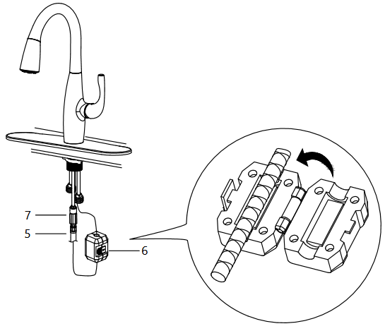 Kraus - Esina KPF-1670 - Procedure voor kraaninstallatie - Stap 2 Procedure voor kraaninstallatie - Stap 2