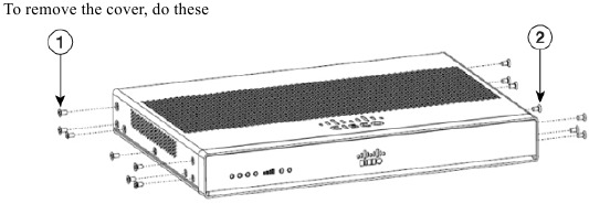 Cisco - 1000 Series - C111X en C1111x - De deksel verwijderen - Stap 1 C111X en C1111x - De deksel verwijderen - Stap 1