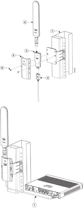 Cisco - 1000-serie - Plafondmontage van de antenne - Stap 3 Plafondmontage van de antenne - Stap 3