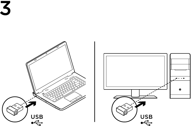 Logitech - M280 - Instellen - Stap 3 Instellen - Stap 3