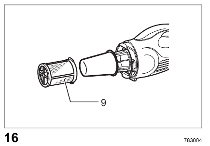 Makita - DCL180 - Opnieuw monteren voor normaal filter - Stap 3 Opnieuw monteren voor normaal filter - Stap 3