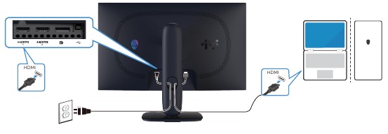 Dell - Alienware 27 - De HDMI-kabel aansluiten De HDMI-kabel aansluiten