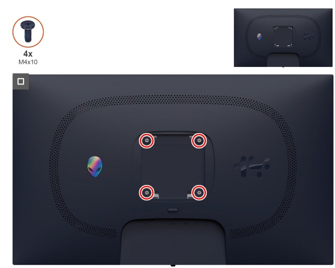 Dell - Alienware 27 - De achterklep installeren - Stap 3 De achterklep installeren - Stap 3